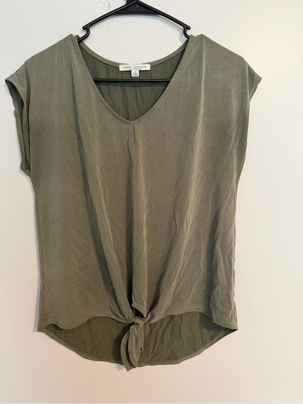 Green Envelope Olive Tie-Front V-Neck Camisole